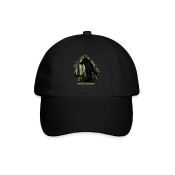 Wölfe Silhouette Naturschutz Tierschutz Wolf - Baseballkappe - Schwarz/Schwarz - Vorne