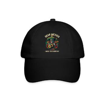 Dear Mexico I Miss You Everyday Mexicano Mexicana - Baseballkappe - Schwarz/Schwarz - Vorne