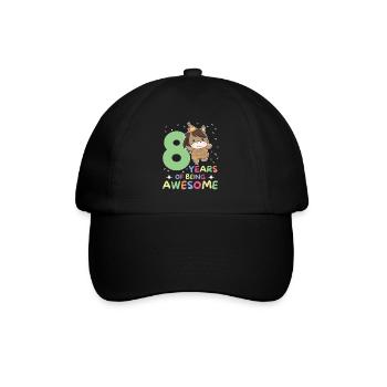 Horse for 8th birthday Children eight years old - Baseball Cap - black/black - Front