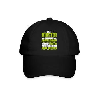 Förster Forstwirtschaft Forester Waldarbeiter Wald - Baseballkappe - Schwarz/Schwarz - Vorne