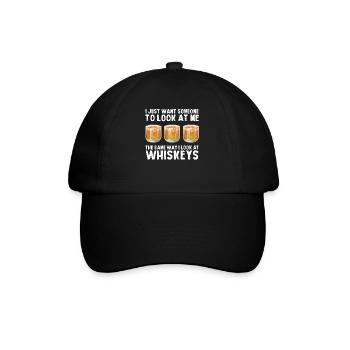 Whiskey trinken Whiskey trinken Whiskey Geschenk - Baseballkappe - Schwarz/Schwarz - Vorne