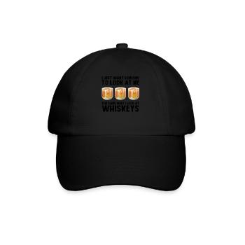 Whiskey trinken Whiskey trinken Whiskey Geschenk - Baseballkappe - Schwarz/Schwarz - Vorne