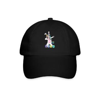 Dabbing Unicorn Easter Rabbit Dab Dance Easter Egg - Baseballkappe - Schwarz/Schwarz - Vorne