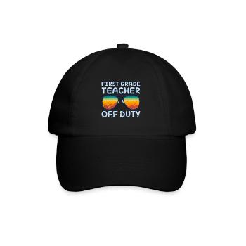 First Grade Class Teacher Off Duty Holiday Teacher - Baseball Cap - black/black - Front