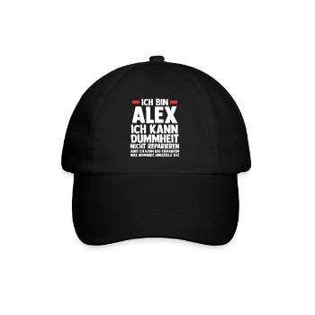 Alex - Baseballkappe - Schwarz/Schwarz - Vorne