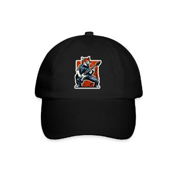 Cat Rage and the Guitar Playing Rock Cat - Baseball Cap - black/black - Front