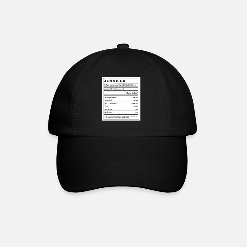 Drôle de nom Jennifer Valeur nutritive - Casquette classique - noir/noir