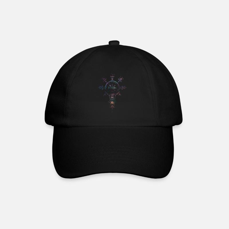 Keltischer Vikinger Vegvisir Kompass Wikinger - Baseballkappe - Schwarz/Schwarz