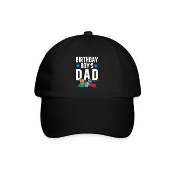 Father of birthday boy builds building blocks - Baseball Cap - black/black - Front
