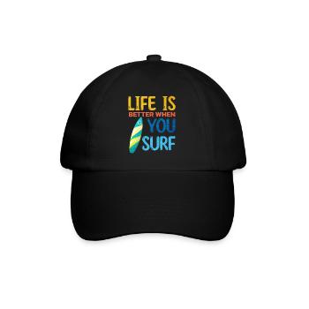 Surfing Life Is Better When U Surf Funny Surfer - Baseball Cap - black/black - Front