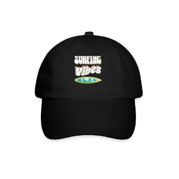 Surfing Vibes - Surfer, Happiness & Freedom! - Baseball Cap - black/black - Front