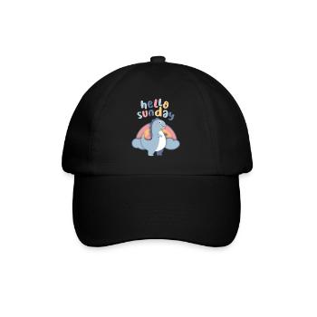 Dinosaures kawaii. Rainbow Hello-Sunday Dicton - Casquette classique - noir/noir - Devant