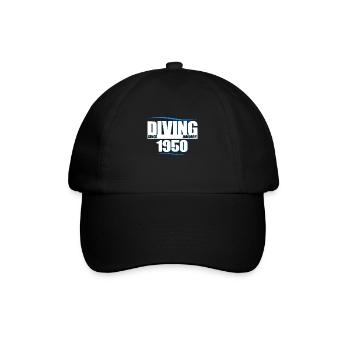 Taucher Geburtstag - Diving since January 1950 - Baseballkappe - Schwarz/Schwarz - Vorne