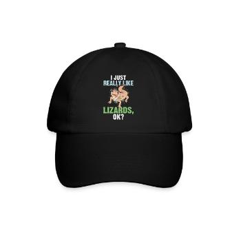 Eidechsenliebhaber Eidechse Geschenk Eidechse Besitzer - Baseballkappe - Schwarz/Schwarz - Vorne