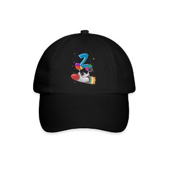 Astronaut 1 Jahr Alt Weltraum Rakete 2. Geburtstag - Baseballkappe - Schwarz/Schwarz - Vorne