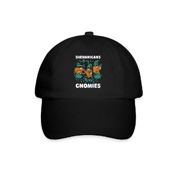 Shenanigans With My Gnomies St Patricks Cartoon - Baseball Cap - black/black - Front