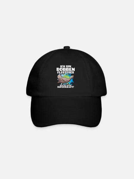 Ich Bin Robben Flüsterer Was Ist Deine Superkraft - Baseballkappe - Schwarz/Schwarz