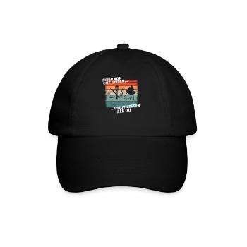 Grillen und Camper Geschenkidee - Baseballkappe - Schwarz/Schwarz - Vorne