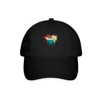 Taucher Tauchen Silhouette - Baseballkappe - Schwarz/Schwarz - Vorne