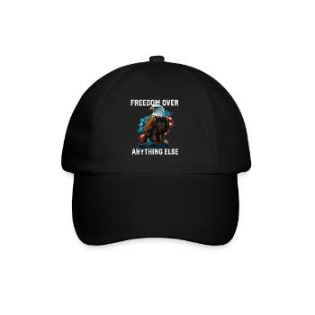 Freedom Over Anything Else Patriotism 4th Of July - Baseball Cap - black/black - Front