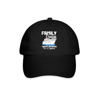 Family Cruise 2023 Vacation Funny Party Trip Ship - Baseball Cap - black/black - Front