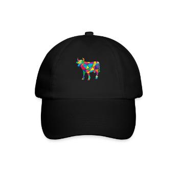 Vache à faible poly géométrie Polygone Vache - Casquette classique - noir/noir - Devant