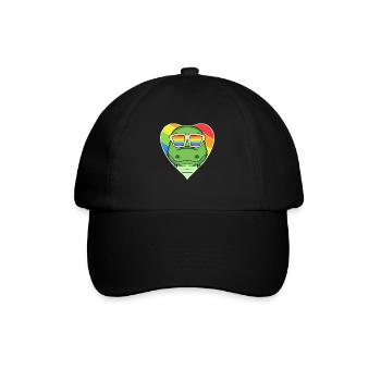 Rainbow - Crocodile with glasses - Baseball Cap - black/black - Front