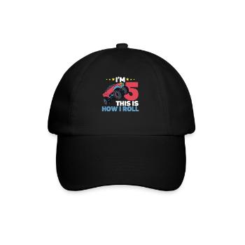 Garçons 5 ans 5ème anniversaire Monster Truck - Casquette classique - noir/noir - Devant