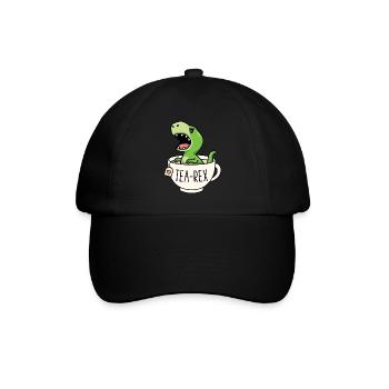 Tea-Rex Mignon T-Rex Dinosaure Amant Kawaii Drôle - Casquette classique - noir/noir - Devant