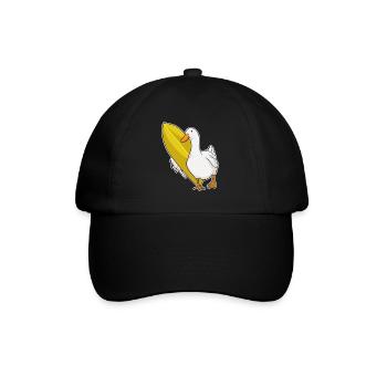 Duck Surfing Surfboard Summer - Baseball Cap - black/black - Front