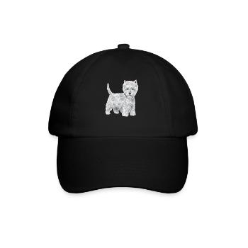 West Highland White Terrier Westie - Baseballkappe - Schwarz/Schwarz - Vorne