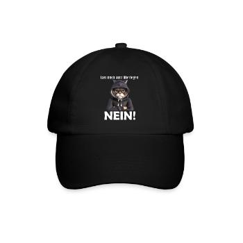 Schlecht Gelaunter Kater mit lustigem Spruch - Baseballkappe - Schwarz/Schwarz - Vorne