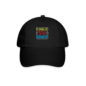 Finally 5 Class Fifth Grader Fifth School - Baseball Cap - black/black - Front