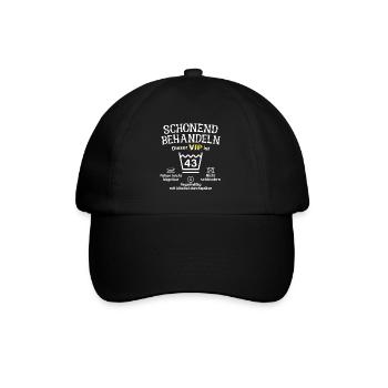 43. Geburtstag Schonend Behandeln 43 VIP ist 43 - Baseballkappe - Schwarz/Schwarz - Vorne