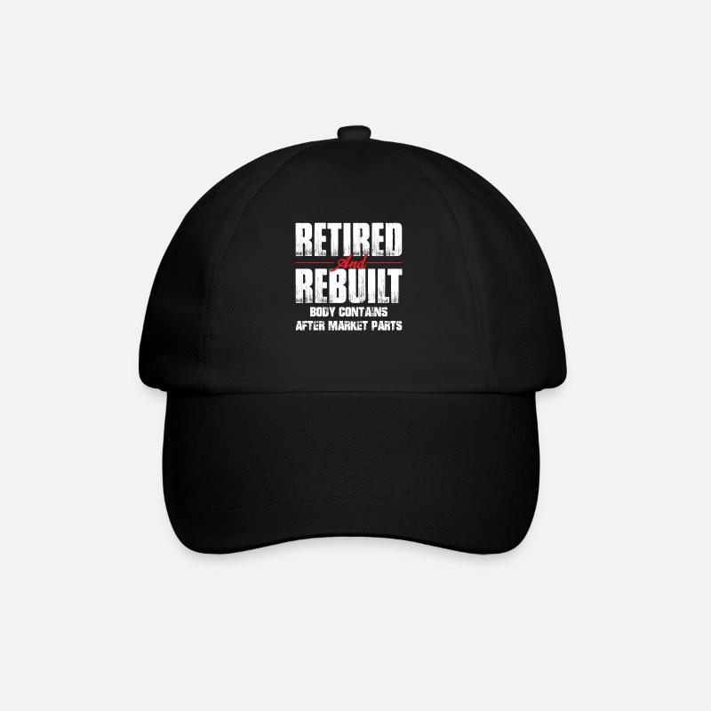 Retired Rebuilt Hip Replacement Surgery Recovery - Baseballkappe - Schwarz/Schwarz
