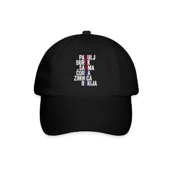 Cool Srbija Serbian Favorite Foods Serbia Lover - Baseballkappe - Schwarz/Schwarz - Vorne