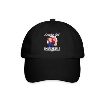 Awesome Serbian Girl Unbreakable For A Srbija - Baseballkappe - Schwarz/Schwarz - Vorne