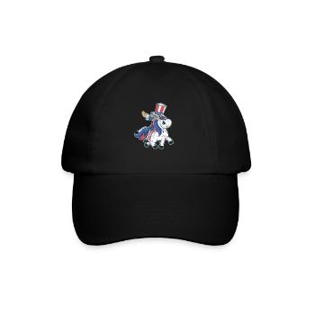 Riding Unicorn Lovers July 4 Mericorn patriot - Baseball Cap - black/black - Front