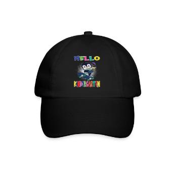 Hello Kindergarten Skateboarding Penguin - Baseball Cap - black/black - Front