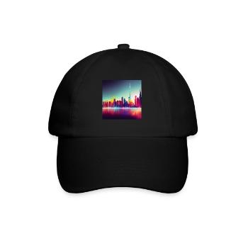 Dubai silhouette skyline abstract art - Baseball Cap - black/black - Front