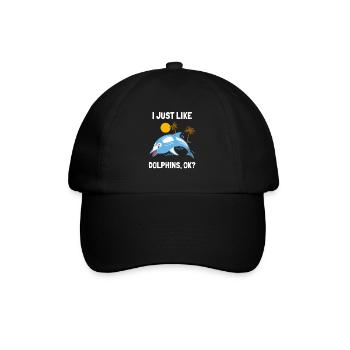 I just love dolphins funny dolphin - Baseball Cap - black/black - Front