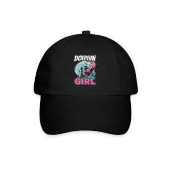 Dolphin Girl Dolphin Lovers Dolphins Dolphins - Baseball Cap - black/black - Front