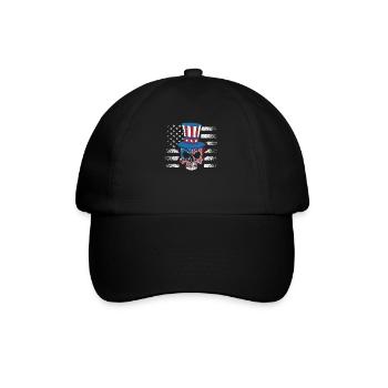 Crâne 4 juillet Drapeau américain patriotique - Casquette classique - noir/noir - Devant