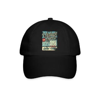 1988 Geburtstag Jahrgang Vintage Retro Legende - Baseballkappe - Schwarz/Schwarz - Vorne