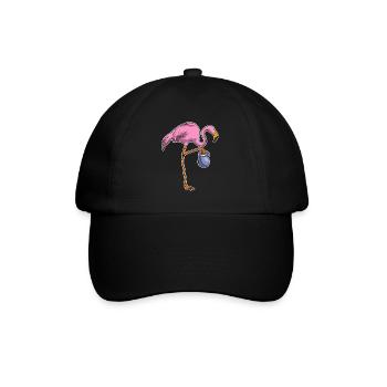 Flamingo Bodybuilder Dumbbell Bodybuilding - Baseball Cap - black/black - Front