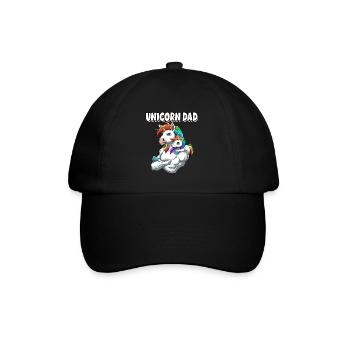 Unicorn Dad für einen Einhorn Liebhaber - Baseballkappe - Schwarz/Schwarz - Vorne