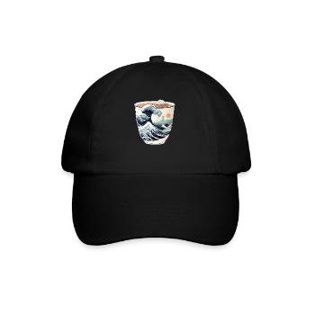 Kanagawa Wave - Reiten Sie auf den Gezeiten der - Baseballkappe - Schwarz/Schwarz - Vorne