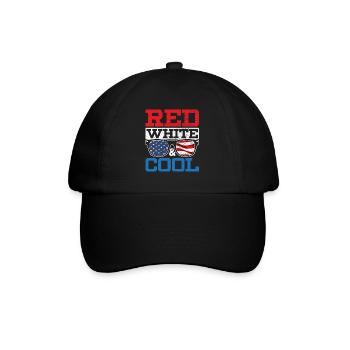 Rouge Blanc Et Cool Amérique USA Flag 4 Juillet - Casquette classique - noir/noir - Devant