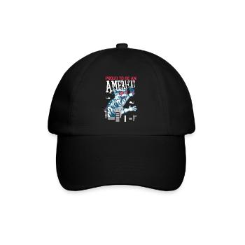 Proud To Be An Ameri-cat America 4th Of July - Baseball Cap - black/black - Front