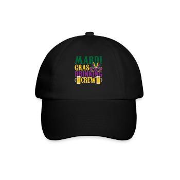 Mardi Gras Drinking Crew Carnival Beads Mask - Baseballkappe - Schwarz/Schwarz - Vorne